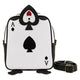 Purse designed like an Ace of Spades playing card on a white background