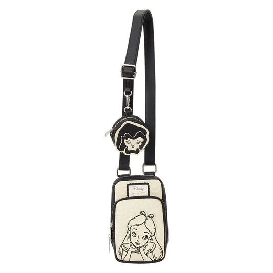 Loungefly Disney Alice in Wonderland Cell Phone Sling Crossbody Bag with Smiling Flower Coin Bag