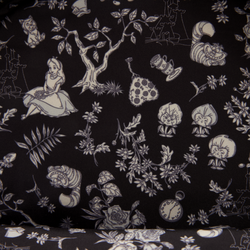 Loungefly Disney Alice in Wonderland Black Floral 3D Bow Mini Backpack