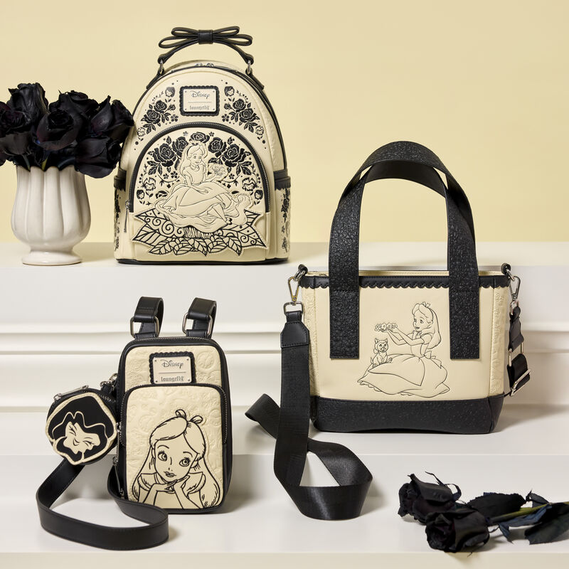 Loungefly Disney Alice in Wonderland Alice & Dinah Mini Tote Crossbody Bag
