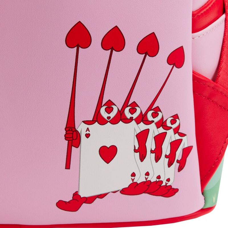 Shoe with a heart-themed design on a pink background