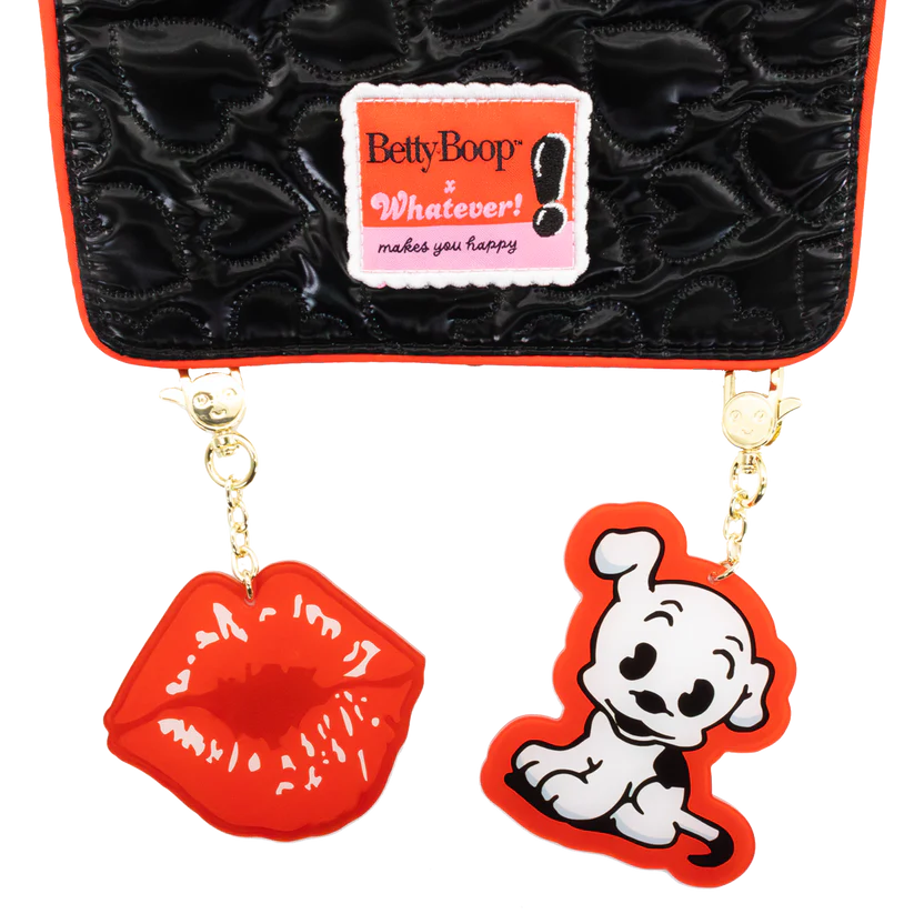 Betty Boop Quilted Heart Trinket Backpack with Acrylic Charms