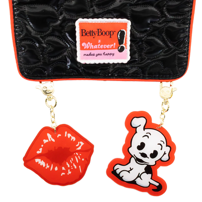 Betty Boop Quilted Heart Trinket Backpack with Acrylic Charms