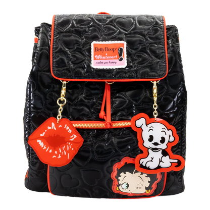 Betty Boop Quilted Heart Trinket Backpack with Acrylic Charms