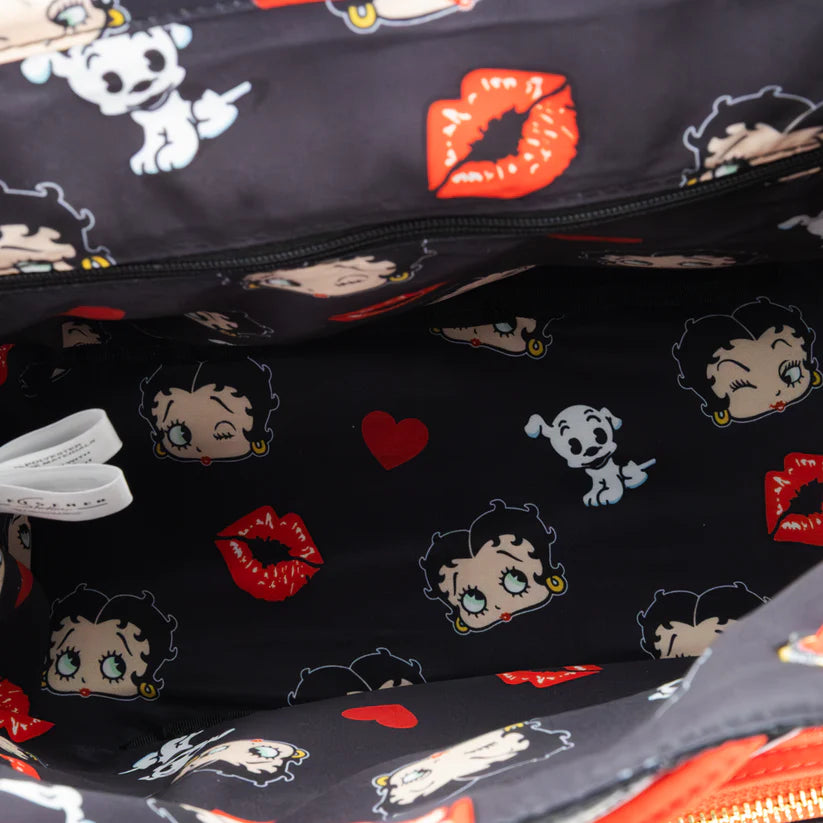 Betty Boop Quilted Heart Trinket Backpack with Acrylic Charms