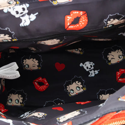 Betty Boop Quilted Heart Trinket Backpack with Acrylic Charms