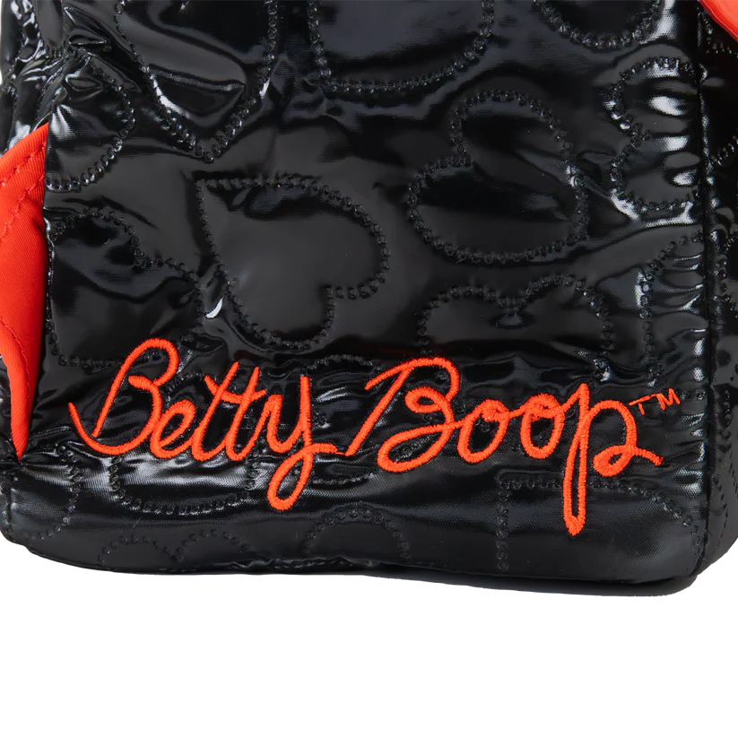 Betty Boop Quilted Heart Trinket Backpack with Acrylic Charms