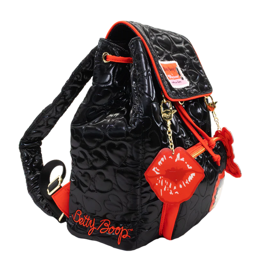 Betty Boop Quilted Heart Trinket Backpack with Acrylic Charms - alternate view 2