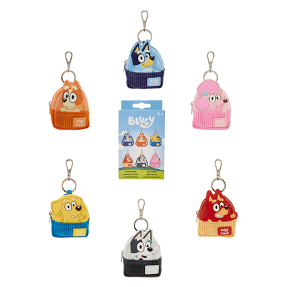 Bluey and Friends Mystery Mini Backpack Keychain Charm lineup