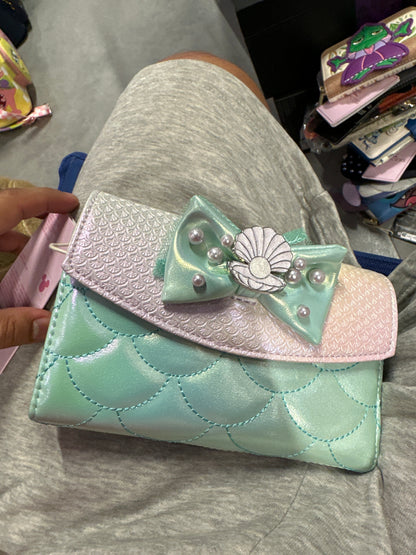 Little Mermaid Iridescent Pearl Flap Wallet