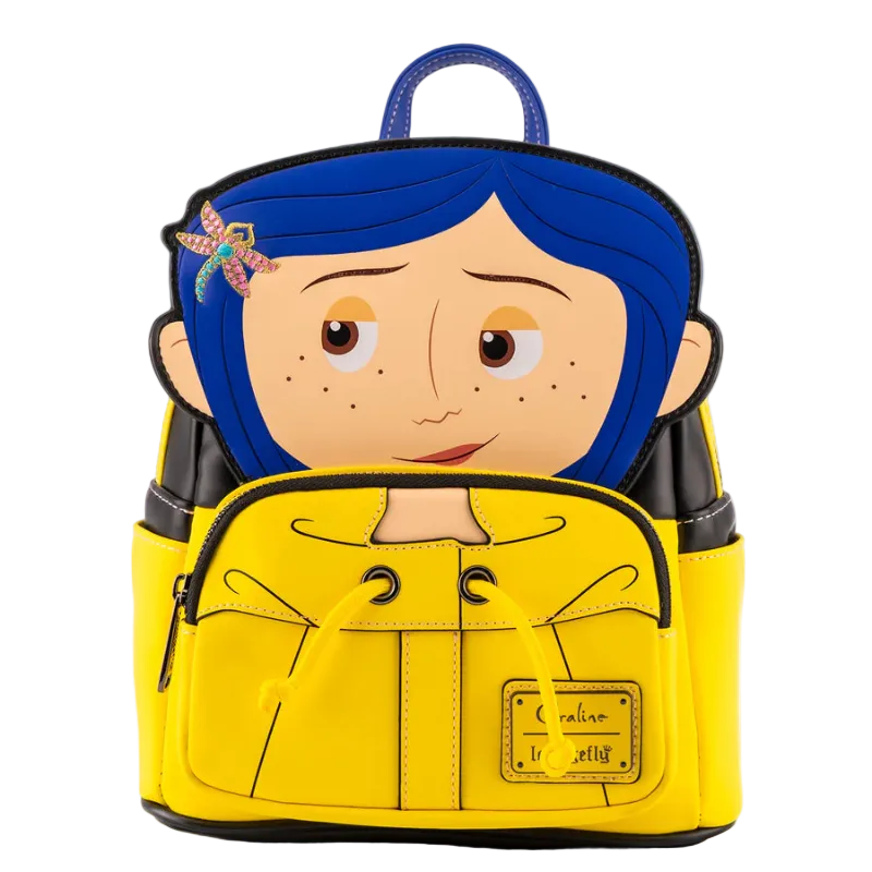 Backpack with cartoon character design on a white background