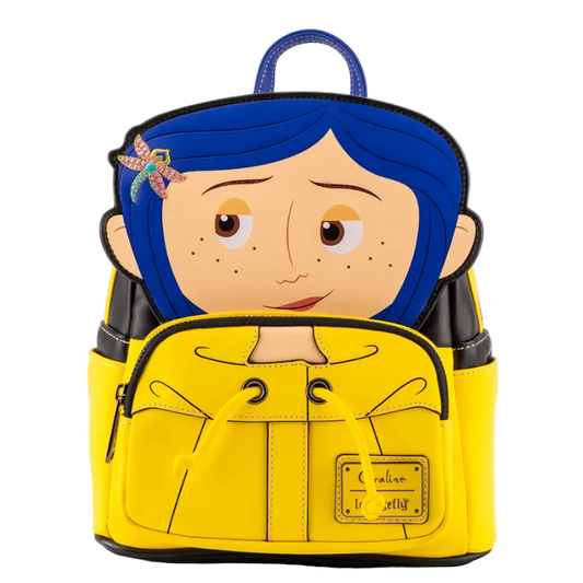 Backpack with cartoon character design on a white background