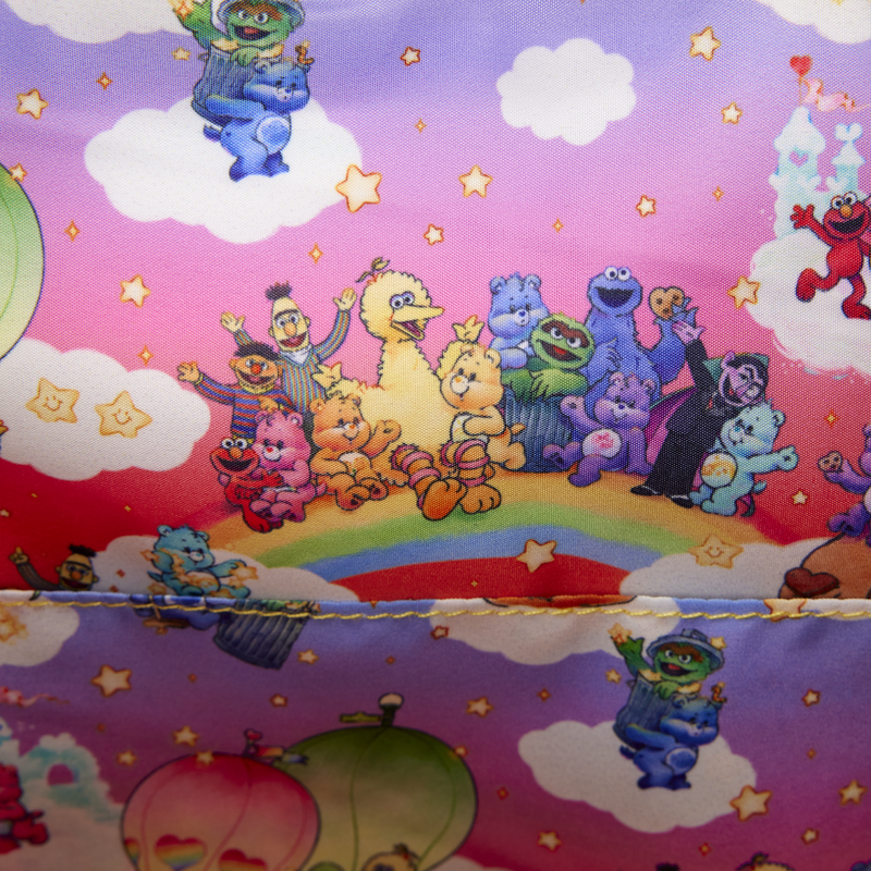 Loungefly Care Bears x Sesame Street Denim Mini Backpack with Star Coin Bag