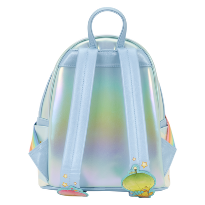 Holographic backpack with a cartoon character on a white background