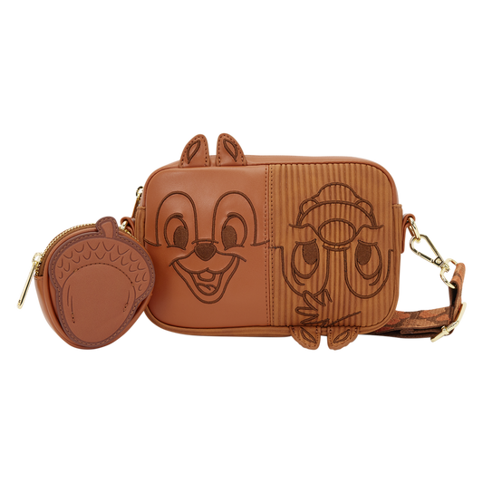 Loungefly Disney Chip 'n' Dale Sling Crossbody Bag with Acorn Coin Bag