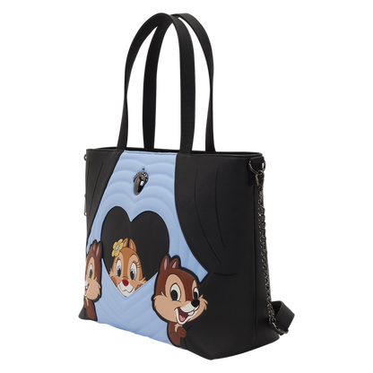 Loungefly Disney Chip 'n' Dale Two Chips & a Miss Tote Bag with Coin Bag
