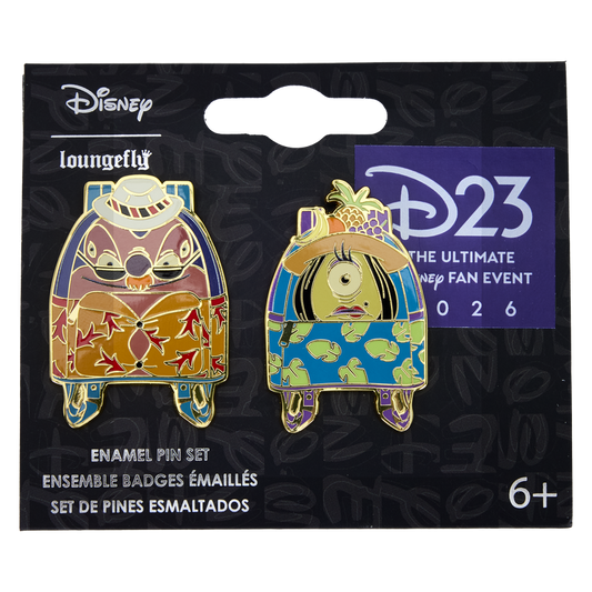 D23 Edition Lilo & Stitch Jumba and Pleakley 2-Pack Pin Set Loungefly