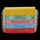 Book-style handbag with Disney character names on a white background