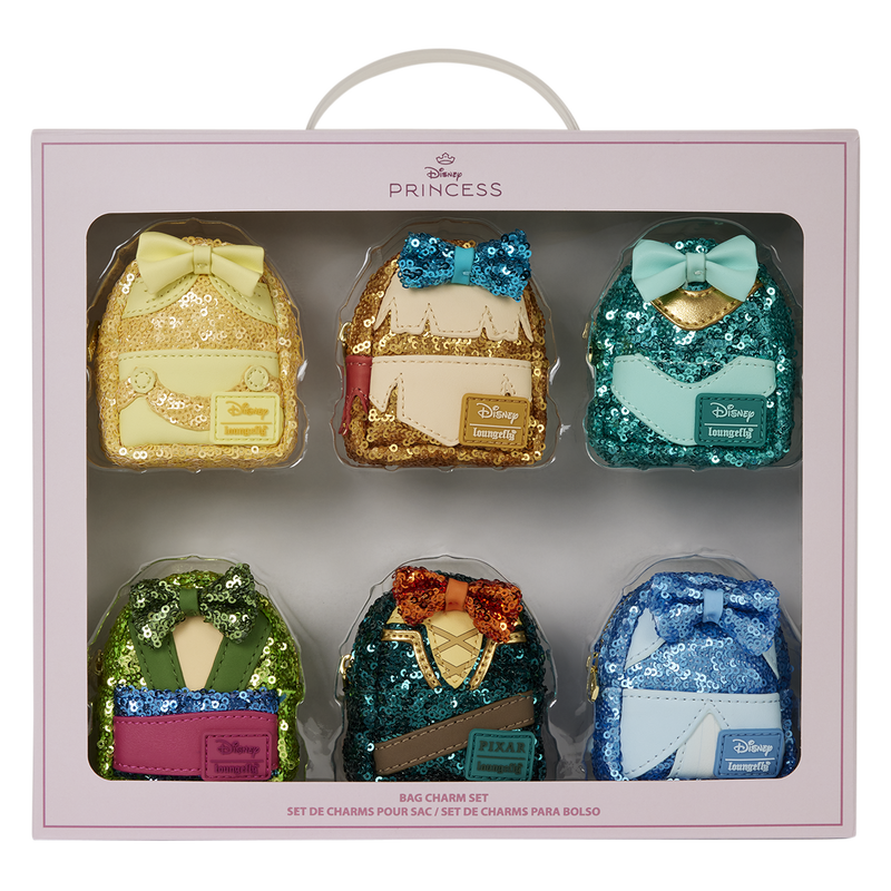 Princess Sequin Cosplay Mystery Mini Backpack Keychain Charm Set 2 Exclusive