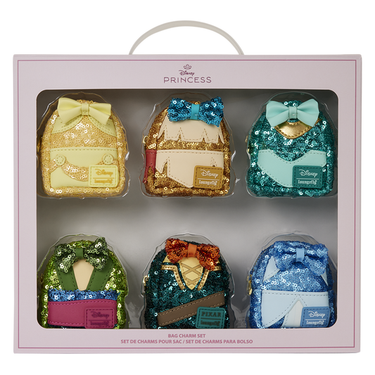Princess Sequin Cosplay Mystery Mini Backpack Keychain Charm Set 2 Exclusive