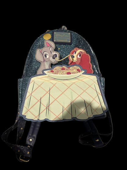 Cartoon character-themed bag with a strap on a concrete surface