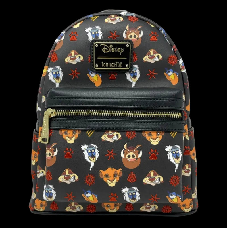 Backpack with Disney character pattern on a white background