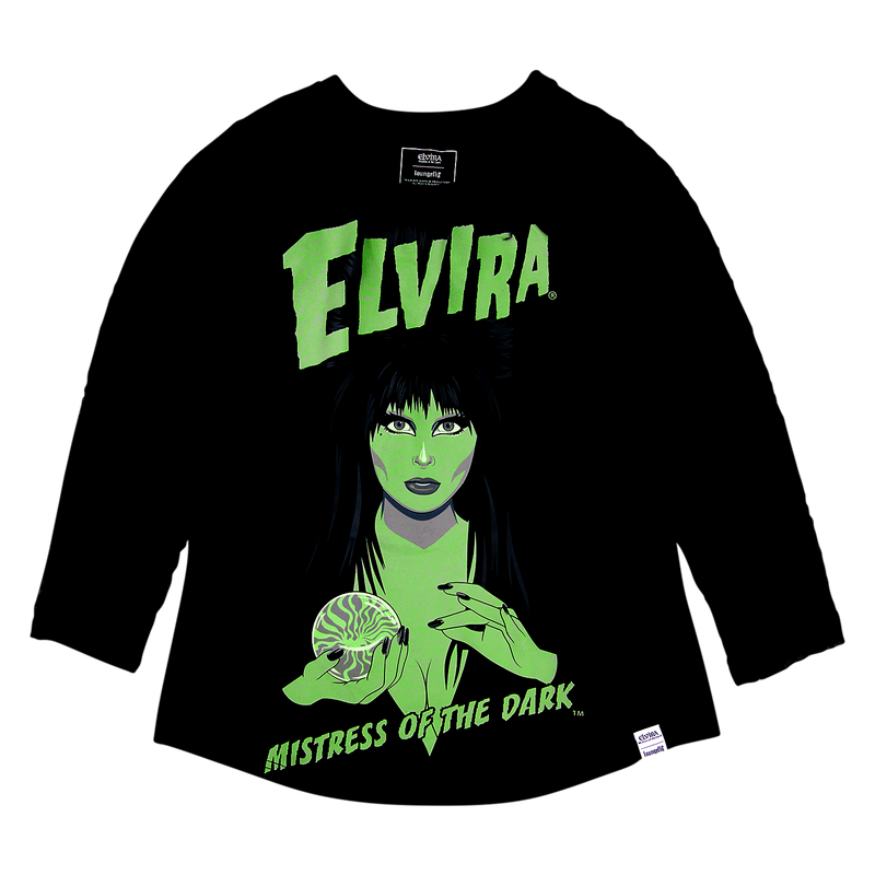 Elvira, Mistress of the Dark Glow Unisex Raglan Tee