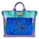 Colorful handbag with star and moon design on a white background