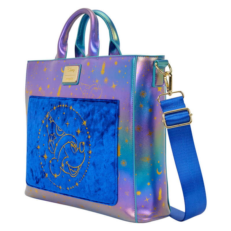 Colorful bag with star and moon designs on a white background