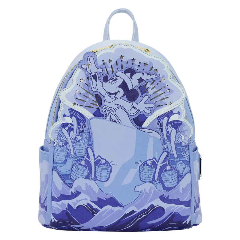 Backpack with a cartoon character design on a white background