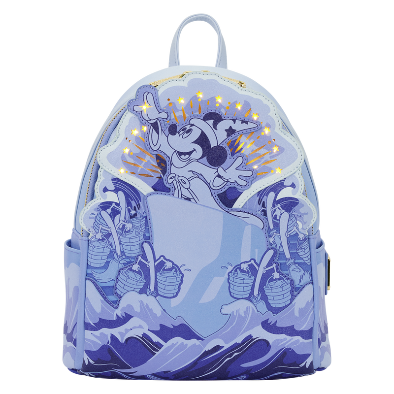 Backpack with a cartoon character design on a white background