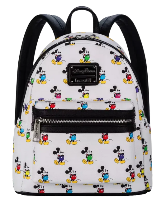 Backpack with Mickey Mouse pattern on a white background