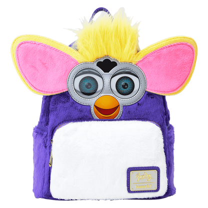Plush backpack with a cartoon character design on a white background