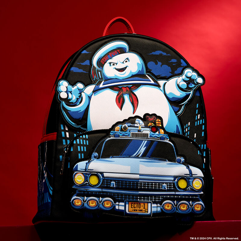 Ghostbusters Stay Puft & Ecto-1 Light-Up Mini Backpack Loungefly