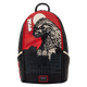 Backpack with Godzilla design on a white background