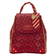 Red backpack with a Harry Potter logo and tie detail on a green background