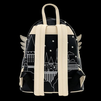 Backpack with black and white design on a white background
