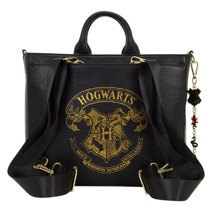 Black bag with Hogwarts crest on a white background