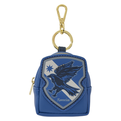 Blue Ravenclaw-themed keychain with a gold clasp on a white background