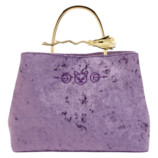 Hocus Pocus Velvet Broom Handle Crossbody Bag