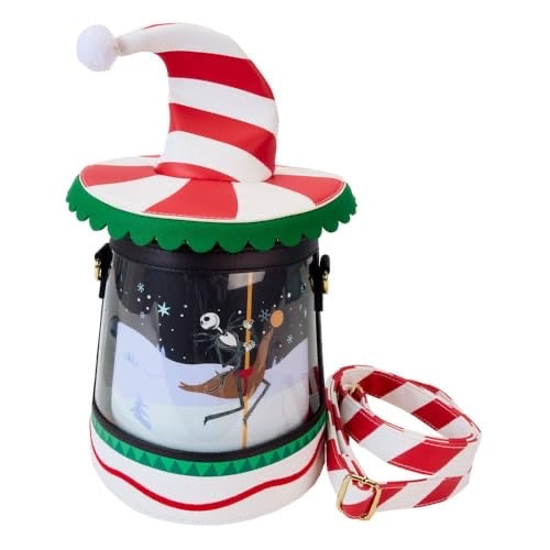 Loungefly The Nightmare Before Christmas Candy Cane Carousel Spinning Figural Crossbody Bag