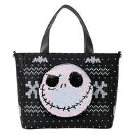 The Nightmare Before Christmas Jack Skellington Reversible Sequins Tote Crossbody Bag with Coin Bag Loungefly Disney