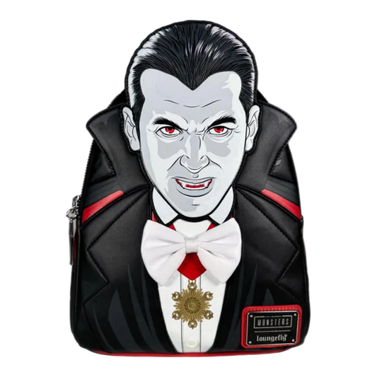 Bag with a design of a character in a suit and bow tie on a white background