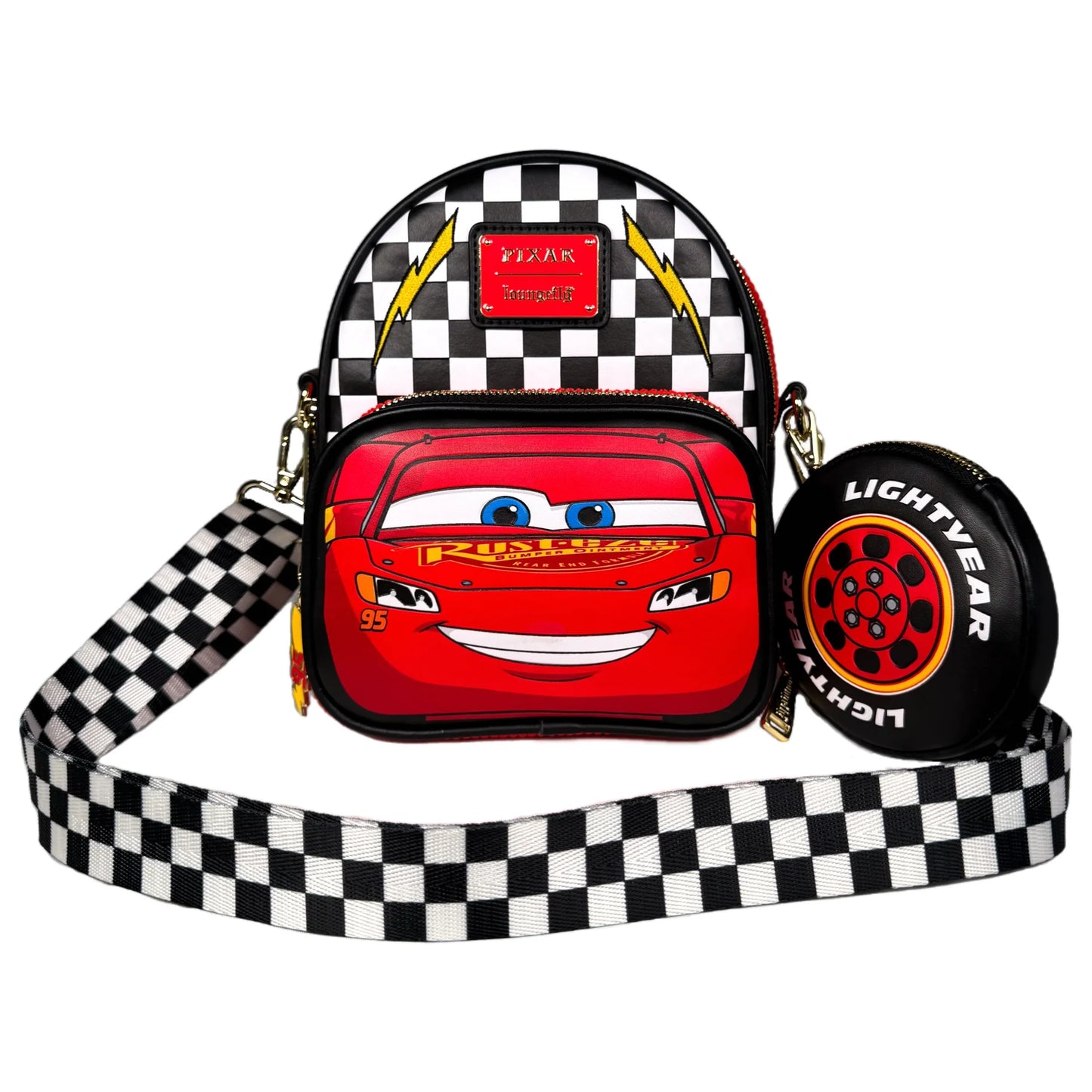 Pixar Cars Lightning McQueen Corduroy Convertible Mini Backpack