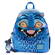 Blue cat-themed backpack with a smiling face design on a white background