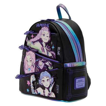 Backpack with character designs on a white background