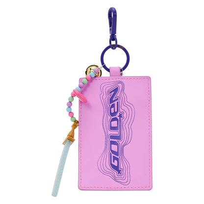 Pink keychain with 'GOLDEN' branding on a white background