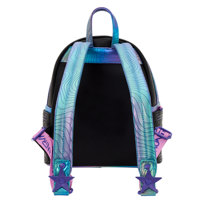 Backpack with colorful straps on a white background