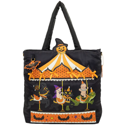 Kewpie Creepy Carousel Oversized Padded Satin Tote Bag Whatever! Makes You Happy
