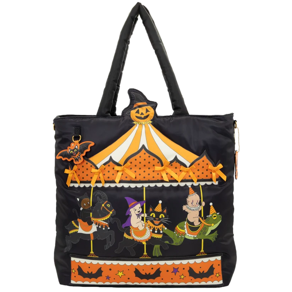 Kewpie Creepy Carousel Oversized Padded Satin Tote Bag Whatever! Makes You Happy